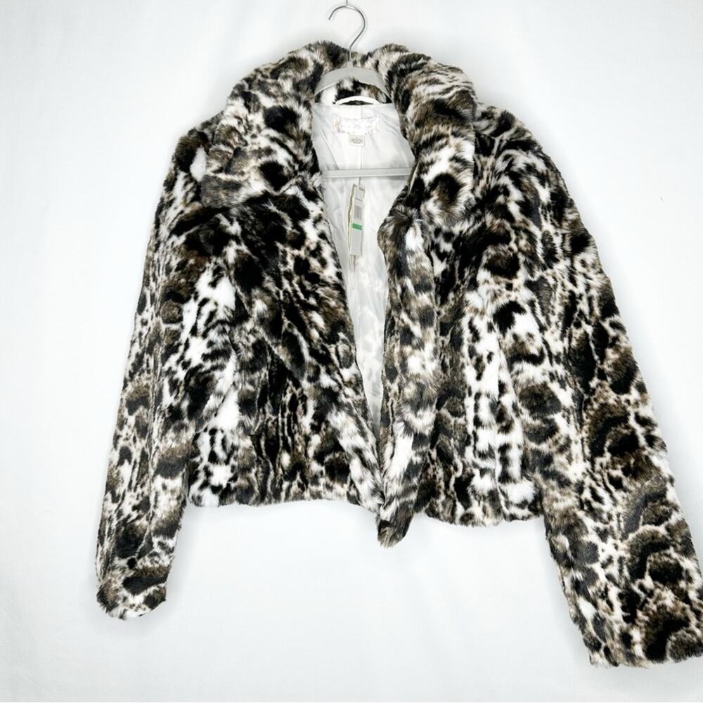 BAND OF THE FREE Wildcat Animal Print Faux Fur Jacket NWT in Large - Picture 2 of 8